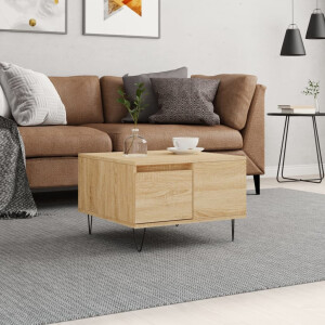vidaXL Salontafel 55x55x36,5 cm bewerkt hout sonoma eikenkleurig