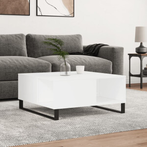 vidaXL Salontafel 80x80x36,5 cm bewerkt hout wit