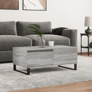 vidaXL Salontafel 90x50x36,5 cm bewerkt hout grijs sonoma