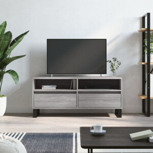 vidaXL Tv-meubel 100x34,5x44,5 cm bewerkt hout grijs sonoma eikenkleur