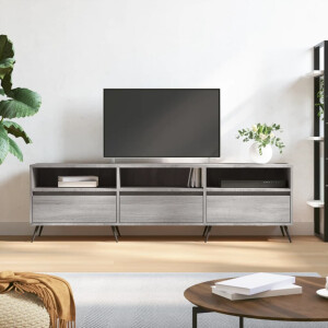 vidaXL Tv-meubel 150x30x44,5 cm bewerkt hout grijs sonoma eikenkleurig