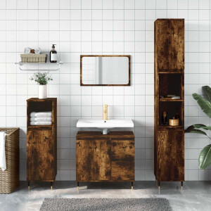 vidaXL Badkamerkast 65x33x60 cm bewerkt hout gerookt eikenkleurig