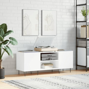 vidaXL Platenkast 121x38x48 cm bewerkt hout wit