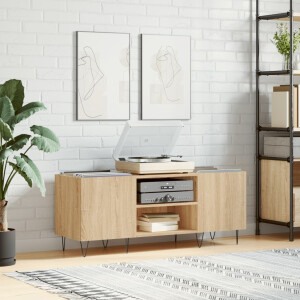 vidaXL Platenkast 121x38x48 cm bewerkt hout sonoma eikenkleurig