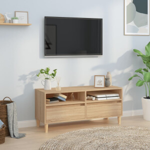 vidaXL Tv-meubel 100x34,5x44,5 cm bewerkt hout sonoma eikenkleurig