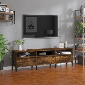 vidaXL Tv-meubel 150x30x44,5 cm bewerkt hout gerookt eikenkleurig