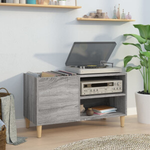vidaXL Platenkast 84,5x38x48 cm bewerkt hout grijs sonoma eikenkleurig