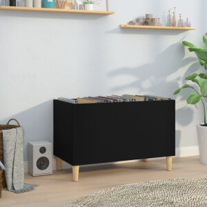 vidaXL Platenkast 74,5x38x48 cm bewerkt hout zwart