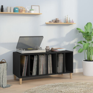 vidaXL Platenkast 100x38x48 cm bewerkt hout zwart
