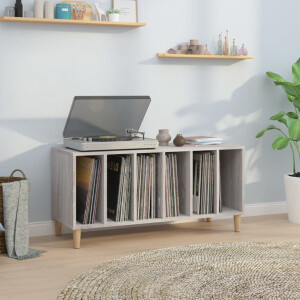 vidaXL Platenkast 100x38x48 cm bewerkt hout grijs sonoma eikenkleurig