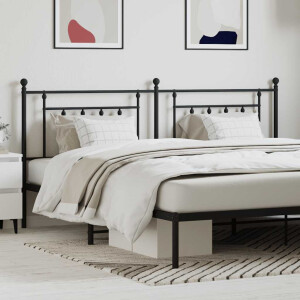 vidaXL Hoofdbord 200 cm metaal zwart