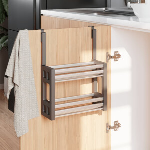 vidaXL Rek voor onder de gootsteen 34x12x26 cm aluminium