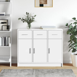 vidaXL Dressoir 91x28x75 cm bewerkt hout wit