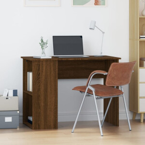 vidaXL Bureau 100x55x75 cm bewerkt hout bruin eikenkleur