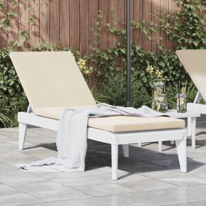 vidaXL Ligbed met kussen 186x60x29 cm polypropeen wit