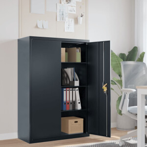 vidaXL Archiefkast 90x40x140 cm staal antracietkleurig