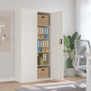 vidaXL Archiefkast 90x40x180 cm staal wit