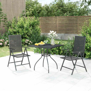vidaXL 3-delige Tuinset staal antracietkleurig