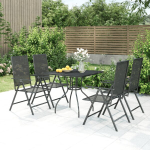 vidaXL 5-delige Tuinset staal antracietkleurig