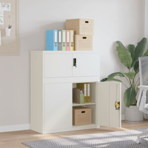 vidaXL Archiefkast 90x40x110 cm staal wit