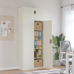 vidaXL Archiefkast 90x40x220 cm staal wit