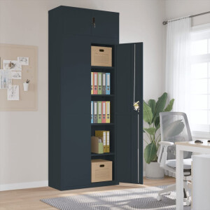 vidaXL Archiefkast 90x40x240 cm staal antracietkleurig