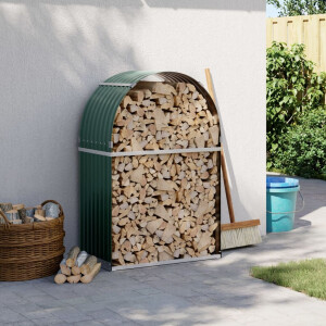 vidaXL Haardhoutopslag 80x45x120 cm gegalvaniseerd staal groen