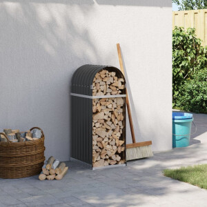 vidaXL Haardhoutopslag 40x45x100 cm gegalvaniseerd staal antraciet