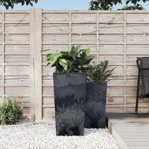 vidaXL Plantenbak met uitneembare bak beton-look 21/49 L PP antraciet