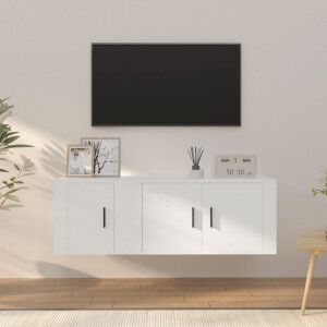 vidaXL 2-delige Tv-meubelset bewerkt hout wit