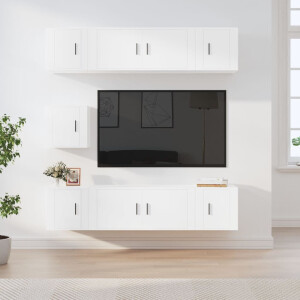 vidaXL 7-delige Tv-meubelset bewerkt hout wit