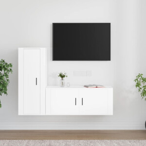 vidaXL 2-delige Tv-meubelset bewerkt hout wit