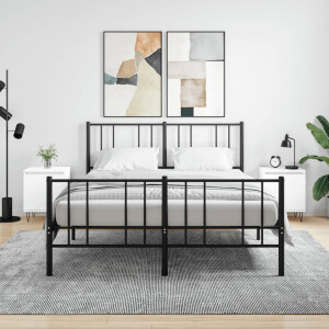 vidaXL Nachtkastjes 2 st 40x30x50 cm bewerkt hout wit