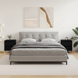 vidaXL Nachtkastjes 2 st 40x35x50 cm bewerkt hout zwart