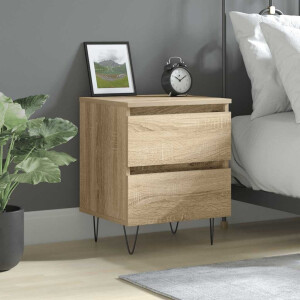 vidaXL Nachtkastje 40x35x50 cm bewerkt hout sonoma eikenkleurig