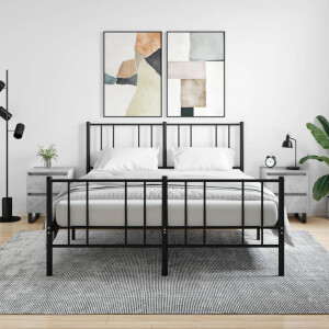 vidaXL Nachtkastjes 2 st 40x35x50 cm bewerkt hout betongrijs