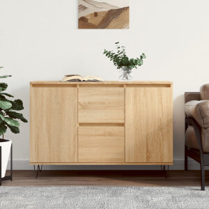vidaXL Dressoir 101,5x35x70 cm bewerkt hout sonoma eikenkleurig