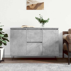 vidaXL Dressoir 101,5x35x70 cm bewerkt hout betongrijs