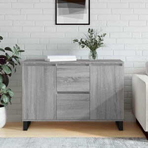 vidaXL Dressoir 101,5x35x70 cm bewerkt hout grijs sonoma eikenkleurig