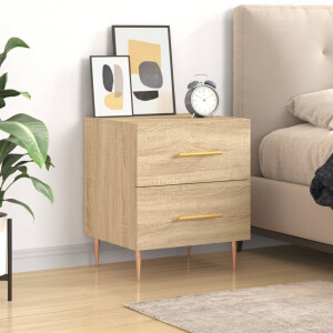 vidaXL Nachtkastje 40x35x47,5 cm bewerkt hout sonoma eikenkleurig