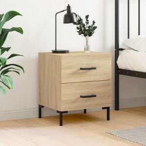 vidaXL Nachtkastje 40x35x47,5 cm bewerkt hout sonoma eikenkleurig