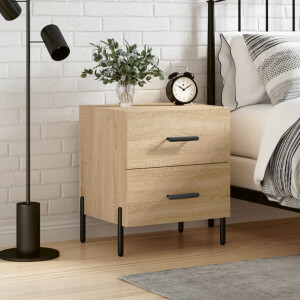 vidaXL Nachtkastje 40x35x47,5 cm bewerkt hout sonoma eikenkleurig