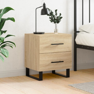 vidaXL Nachtkastje 40x35x47,5 cm bewerkt hout sonoma eikenkleurig