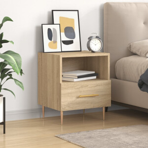 vidaXL Nachtkastje 40x35x47,5 cm bewerkt hout sonoma eikenkleurig