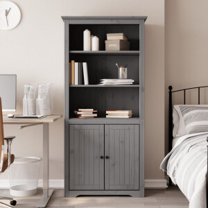 vidaXL Boekenkast BODO 82x40x173 cm massief grenenhout grijs