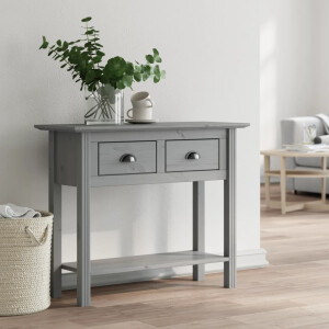 vidaXL Wandtafel BODO 91x35x74 cm massief grenenhout grijs