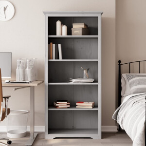 vidaXL Boekenkast 5-laags BODO 82x40x173 cm massief grenenhout grijs