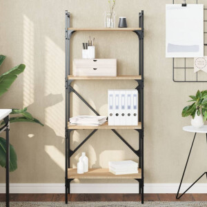 vidaXL Boekenkast 4-laags 56x31,5x138,5 cm bewerkt hout sonoma eiken