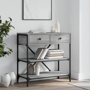 vidaXL Wandtafel 75x34,5x75 cm bewerkt hout grijs sonoma eikenkleurig