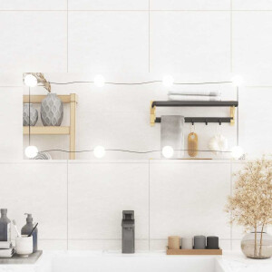 vidaXL Wandspiegel met LED's rechthoekig 30x80 cm glas